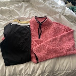 PINK Sherpa Pullover & Leggings Set